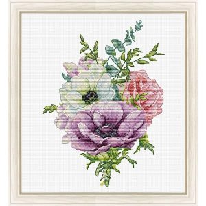 Anemone Bouquet Counted Cross Stitch Kit  |   Needlework Craft Needlework