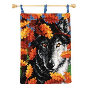 Autumn Wolf Needlepoint Kit  |   Needlework Craft Needlework