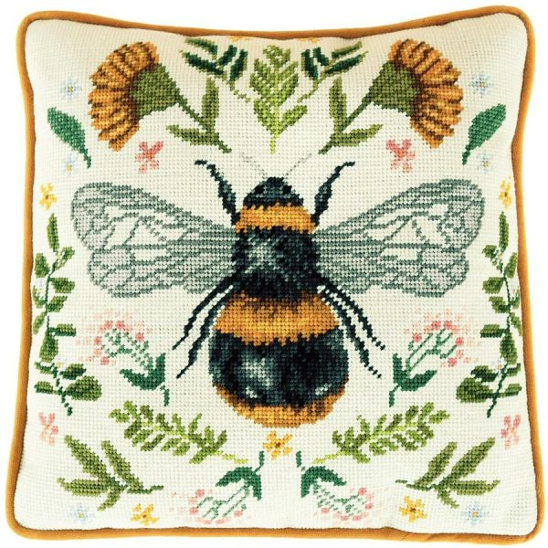 Botanical Bee Needlepoint Kit  |   Needlework Craft Needlework