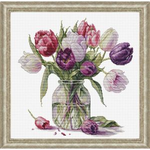 Bouquet Of Tulips Counted Cross Stitch  |   Needlework Craft Needlework