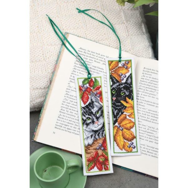 Cats & Leaves Bookmarks Counted Cross Stitch Kit  |   Needlework Craft Needlework