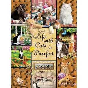 Cats Make Life Purr-Fect 1000 Pc Jigsaw Puzzle  |   Jigsaws Craft Jigsaws