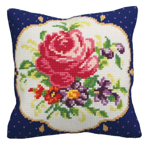 Classic Floral Needlepoint Cushion  |   Needlework Craft Needlework