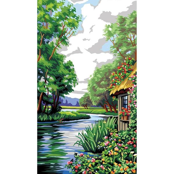 Cottage By The River Launay Tapestry Canvas  |   Needlework Craft Needlework