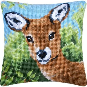 Deer Needlepoint Cushion  |   Needlework Craft Needlework