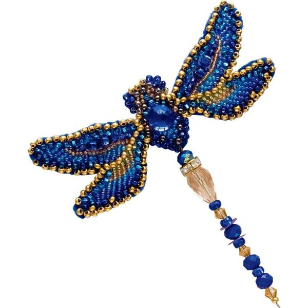 Dragonfly Bead Embroidery Brooches  |   Needlework Craft Needlework