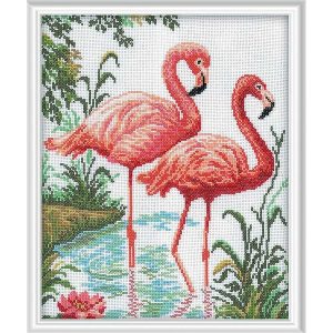 Flamingos Counted Cross Stitch Kit  |   Needlework Craft Needlework