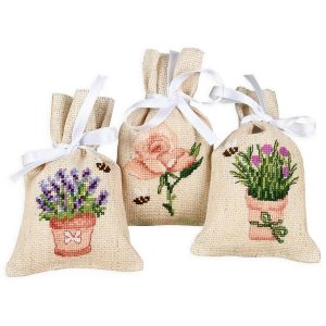 Floral Sachets Counted Cross Stitch Kit  |   Needlework Craft Needlework