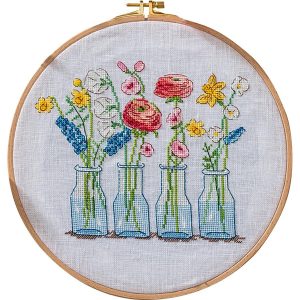 Flower Vases Counted Cross Stitch Kit  |   Needlework Craft Needlework