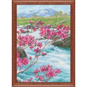 Flowers By The River Counted Cross Stitch  |   Needlework Craft Needlework