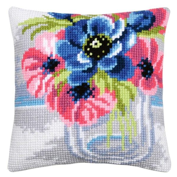 Flowers In A Vase Needlepoint Cushion  |   Needlework Craft Needlework