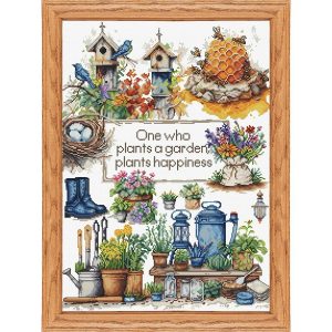 Garden Plants Counted Cross Stitch Kit  |   Needlework Craft Needlework