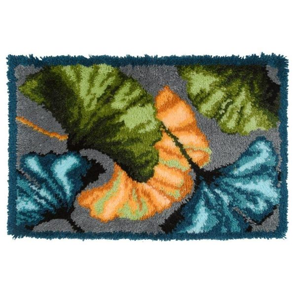 Gingko Latch Hook Rug  |   Needlework Craft Needlework