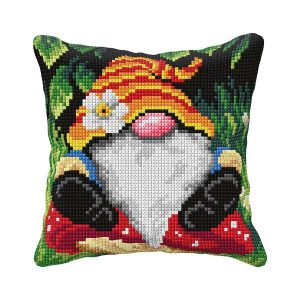 Gnome Needlepoint Cushion  |   Needlework Craft Needlework