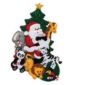 Jungle Santa Felt Applique  |   Christmas Christmas Christmas