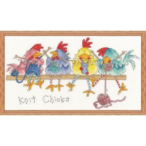 Knit Chicks Counted Cross Stitch Kit  |   Needlework Craft Needlework