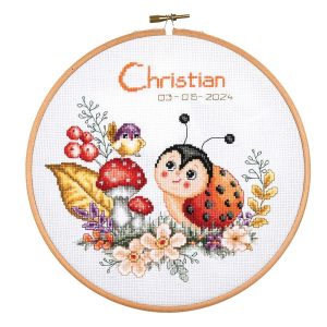 Ladybug Birth Record Counted Cross Stitch  |   Needlework Craft Needlework