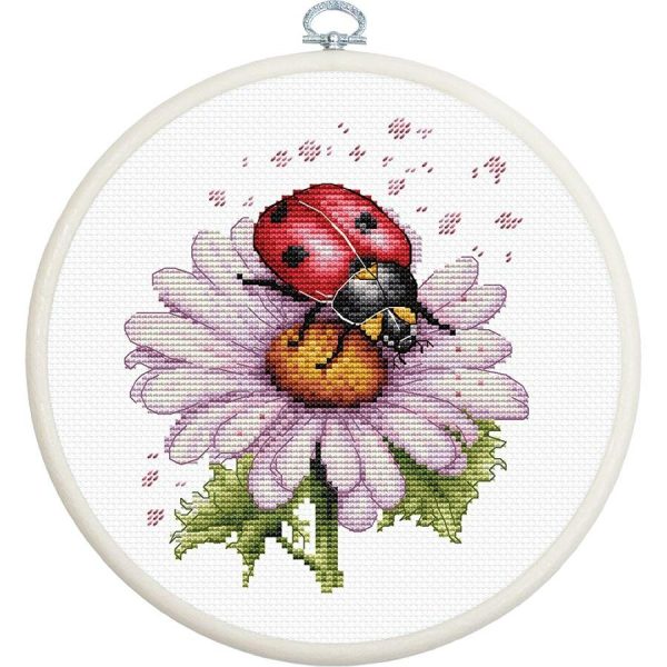 Ladybug & Flower Counted Cross Stitch Kit  |   Needlework Craft Needlework