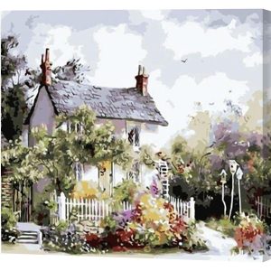 Landscape Cottage Flowering Yard Paint-By-Numbers  |   Craft & Hobbies Craft Craft & Hobbies