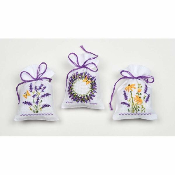 Lavender Sachets Counted Cross Stitch Kit  |   Needlework Craft Needlework