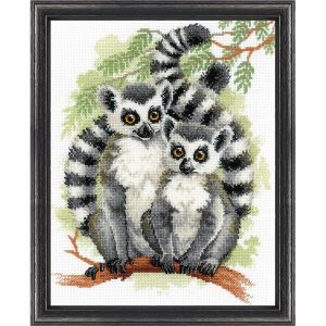 Lemurs Counted Cross Stitch Kit  |   Needlework Craft Needlework