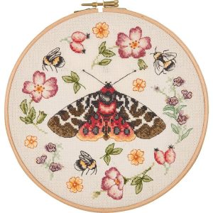 Linen Meadow Moth Counted Cross Stitch Kit  |   Needlework Craft Needlework