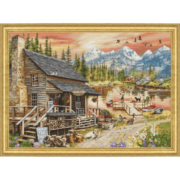 Log Cabin General Store Counted Cross Stitch Kit  |   Needlework Craft Needlework