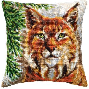 Lynx Needlepoint Cushion  |   Needlework Craft Needlework