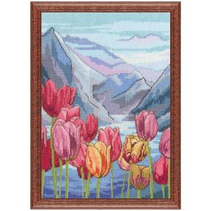 Mountain Tulips Counted Cross Stitch Kit  |   Needlework Craft Needlework