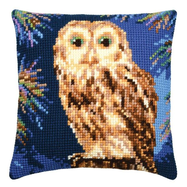 Owl Needlepoint Cushion  |   Needlework Craft Needlework