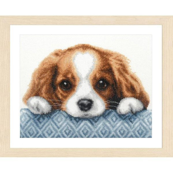 Peeping Puppy Counted Cross Stitch  |   Needlework Craft Needlework