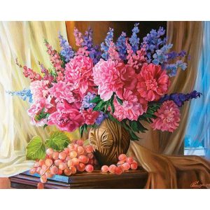 Peonies With Grapes Diamond Art Kit  |   Craft & Hobbies Craft Craft & Hobbies