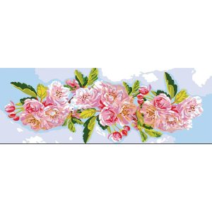 Pink Flowers Tapestry Canvas  |   Needlework Craft Needlework