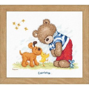 Popcorn In The Garden Counted Cross Stitch Kit  |   Needlework Craft Needlework