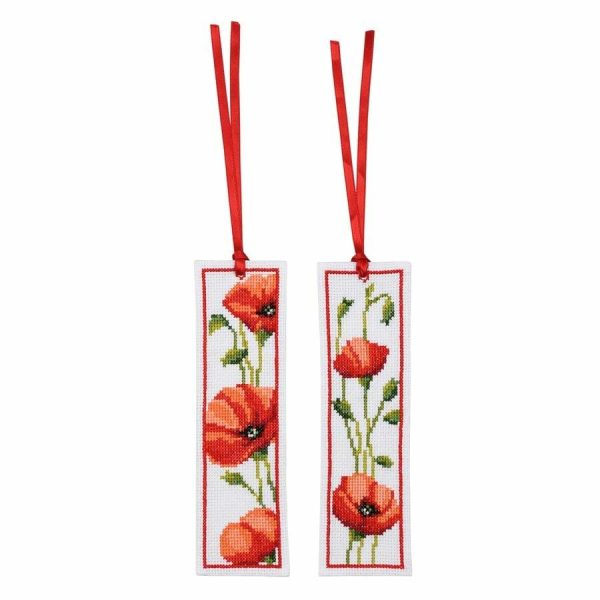 Poppies Counted Cross Stitch Bookmark  |   Needlework Craft Needlework