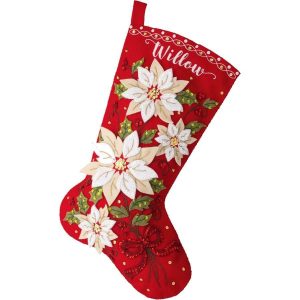 Posh Poinsettia Felt Applique  |   Christmas Christmas Christmas