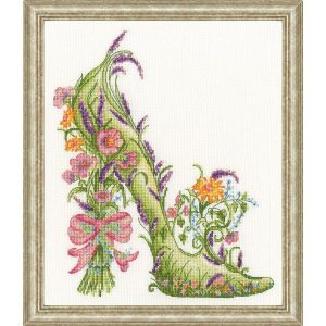 Posy Shoe Counted Cross Stitch Kit  |   Needlework Craft Needlework