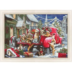 Puppies’ Christmas Counted Cross Stitch  |   Needlework Craft Needlework