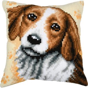 Puppy Needlepoint Cushion  |   Needlework Craft Needlework