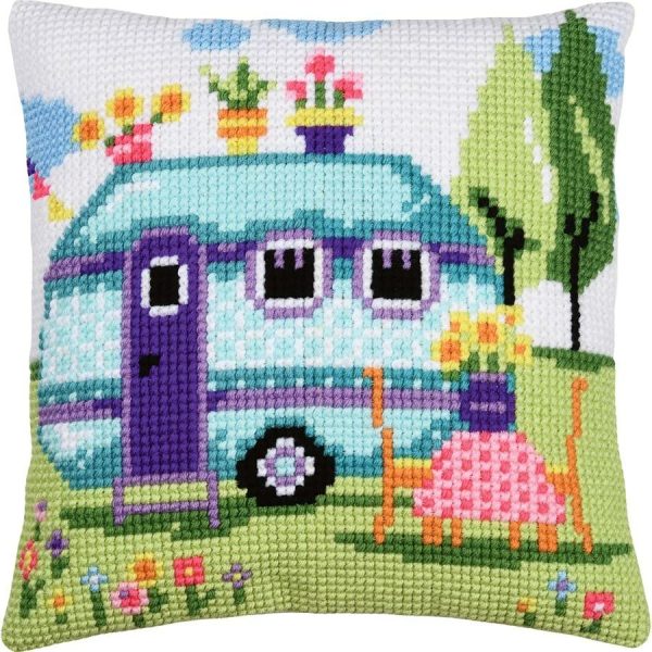 Road Trip Needlepoint Cushion  |   Needlework Craft Needlework