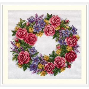 Rose Wreath Counted Cross Stitch Kit  |   Needlework Craft Needlework