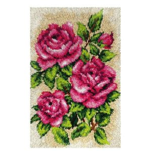 Roses Latch Hook Rug  |   Needlework Craft Needlework