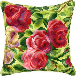 Roses Needlepoint Cushion  |   Needlework Craft Needlework