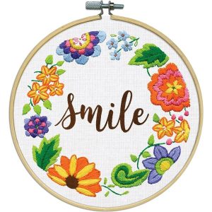 Smile Stamped Embroidery Kit  |   Needlework Craft Needlework