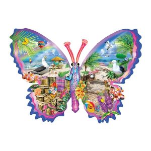 Summer Butterfly 1000 Pc Shaped Jigsaw Puzzle  |   Jigsaws Craft Jigsaws