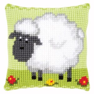 Sweet Little Lamb Needlepoint Cushion  |   Needlework Craft Needlework