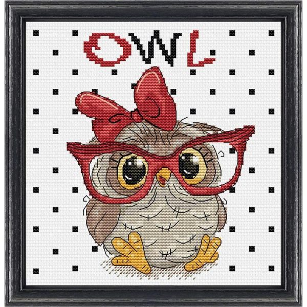 The Owl With Glasses Counted Cross Stitch Kit  |   Needlework Craft Needlework