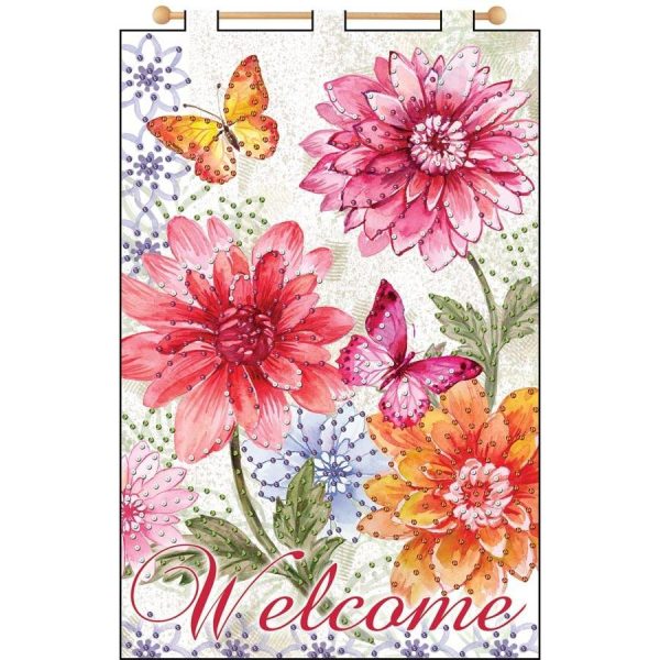 Welcome Spring Sequin Banner  |   Needlework Craft Needlework