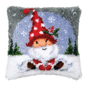 Christmas Gnome Latch Hook Cushion Kit  |   Needlework Craft Needlework