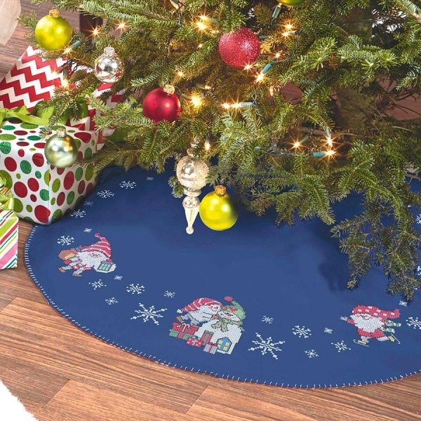 Christmas Tree Skirt Counted Cross Stitch Kit  |   Needlework Craft Needlework